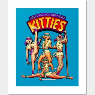 Middle Age Cross-Bred Karate Kitties Posters and Art